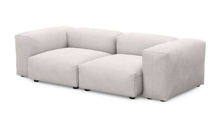 Прямой диван Фиджи двухсекционный молочного цвета