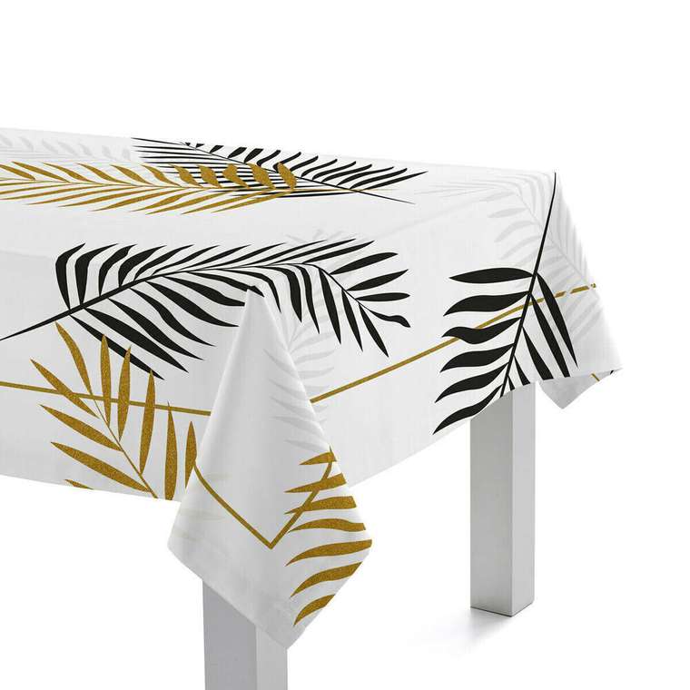 Скатерть Blanc Foliage 145x250 белого цвета