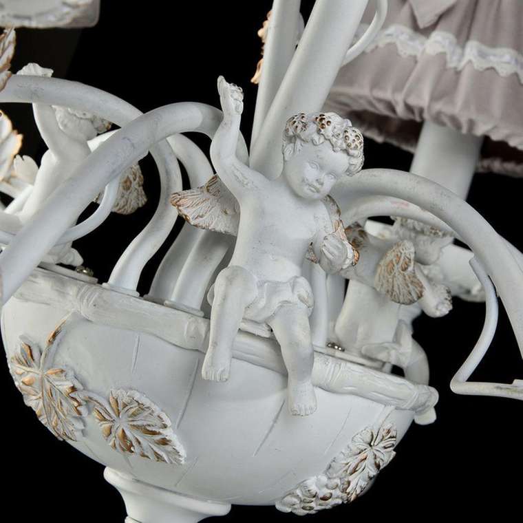 Подвесная люстра Maytoni Putto с бежевыми абажурами