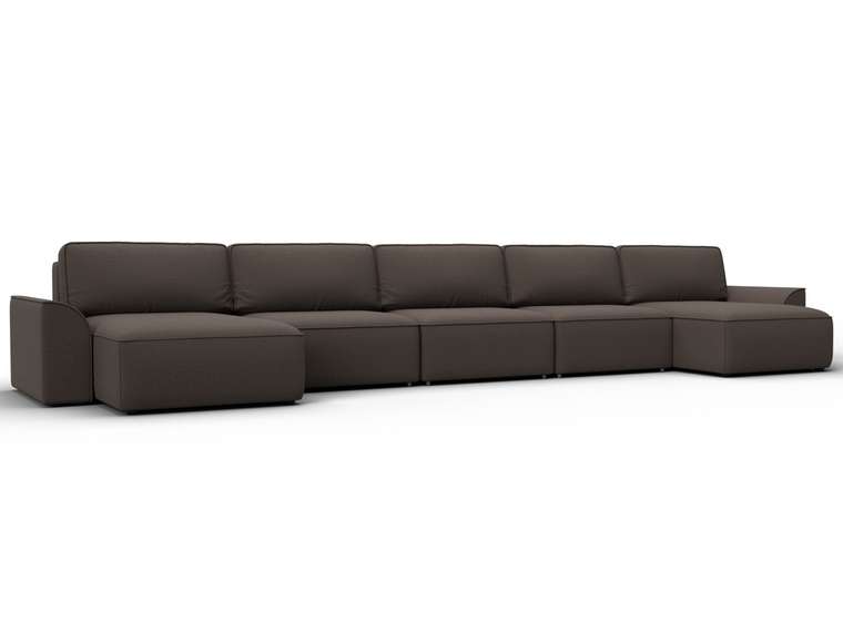 Угловой диван кровать Лига-048 МегаЛонг темно-коричневого цвета