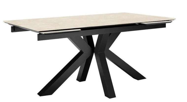 Раздвижной обеденный стол DikLine SFE140 черно-бежевого цвета