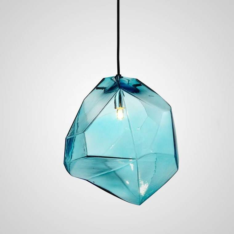 Подвесной светильник Color Ice Cube Pendant Jevio голубого цвета