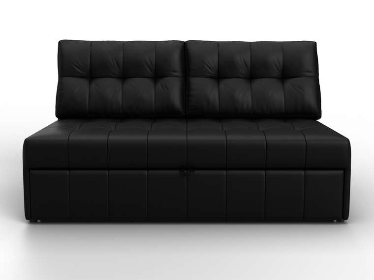Диван-кровать Лига-107 S черного цвета (экокожа)