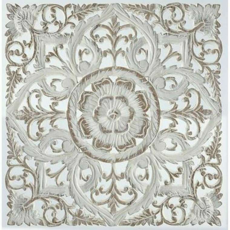 Настенный декор Белый Mandala Деревянный MDF (60 x 2 x 60 )