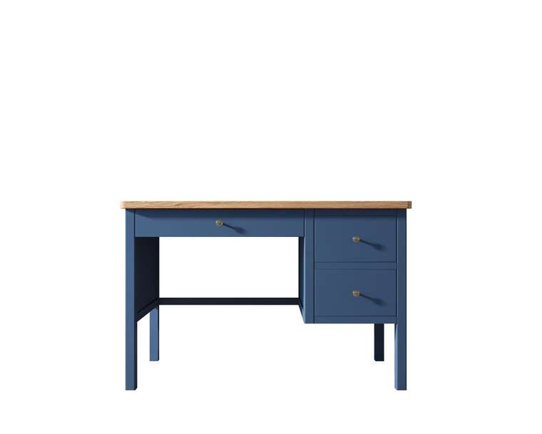Рабочий стол Jules Verne с широкой тумбой синего цвета