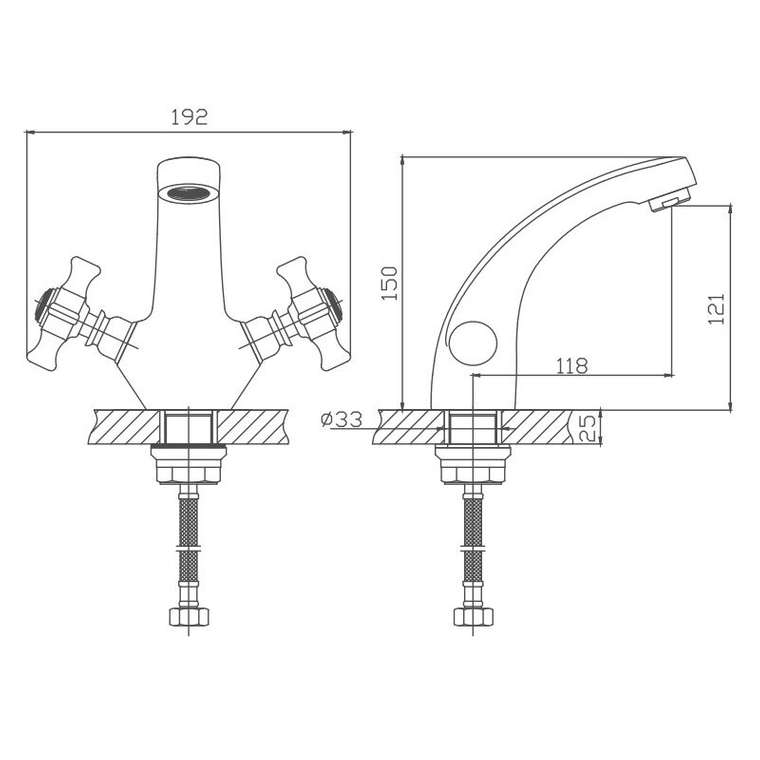 Смеситель для раковины Cron CN1024, хром