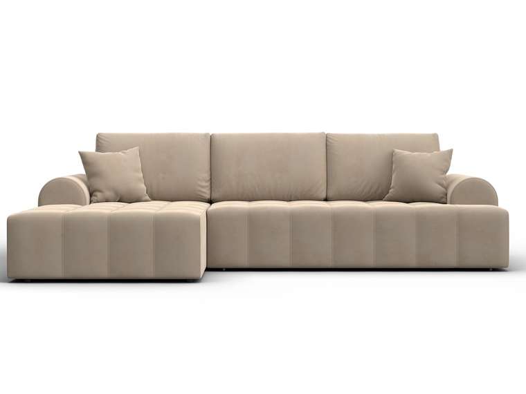 Угловой диван-кровать Лига-080 бежевого цвета