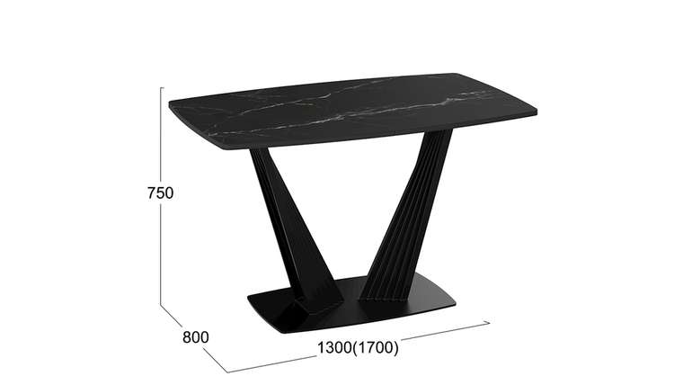 Обеденный стол раздвижной Фабио черного цвета