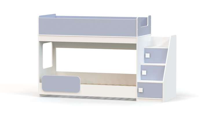 Двухъярусная кровать Ridgimmi 4.3 75х175 бело-голубого цвета