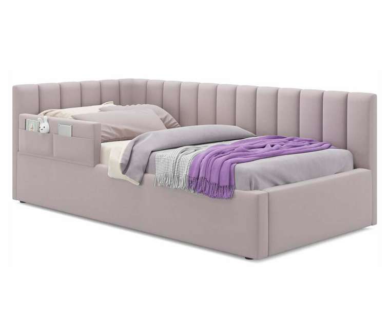 Кровать Milena 90х200 лилового цвета с подъемным механизмом
