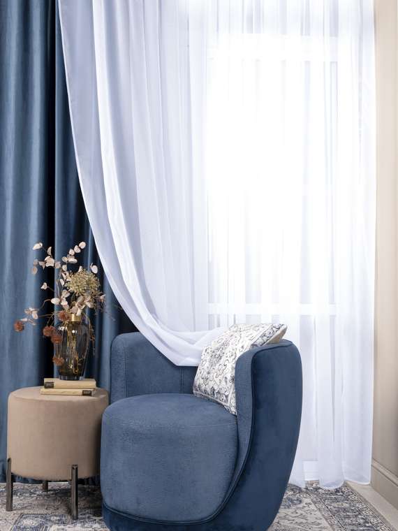 Тюль Bella 295х500 белого цвета