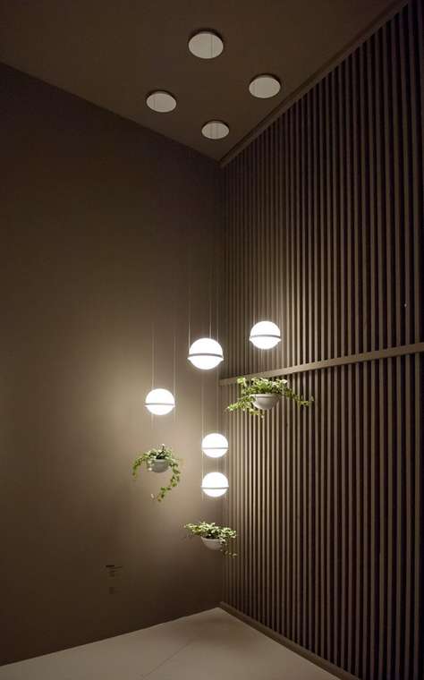Подвесной светильник Palma серо-белого цвета