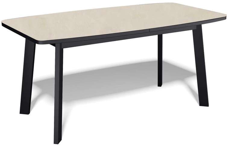 Раздвижной обеденный стол AK1400 бежево-черного цвета