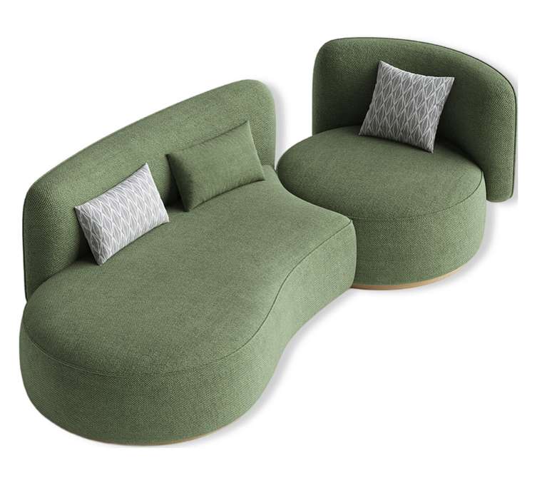 Модульный диван Coco зеленого цвета