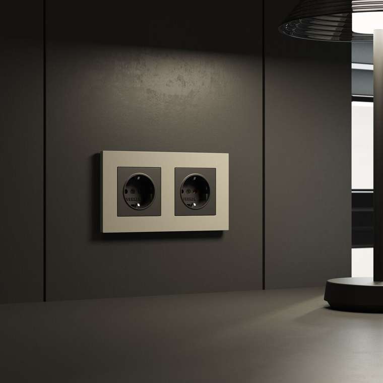 W0022917/ Рамка на 2 поста Slab (дымчатый софт) W0022917 Slab дымчатый софт