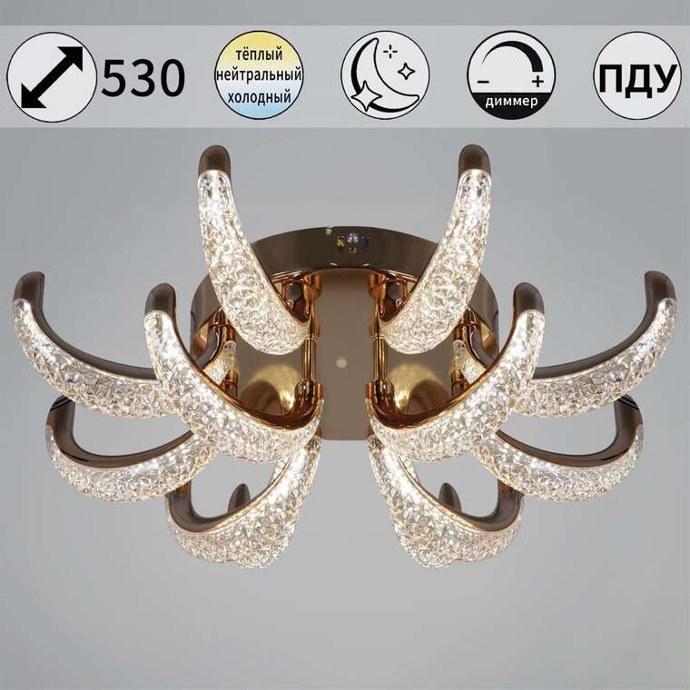 Потолочная люстра 60390-0.3-8+4 FG (акрил, цвет прозрачный)