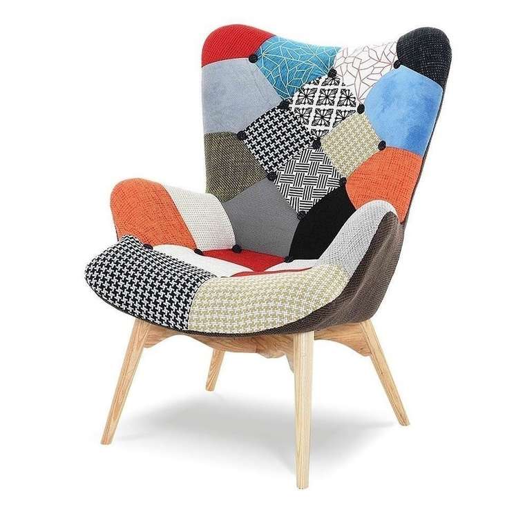 Набор кресло и пуф patchwork
