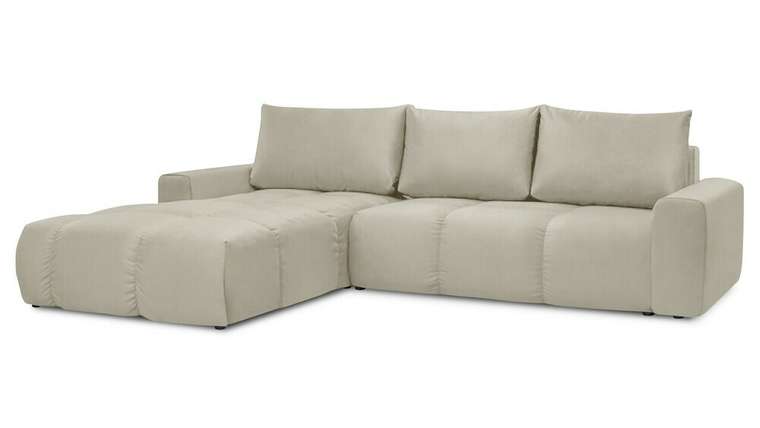 Угловой диван-кровать с оттоманкой Венто бежевого цвета