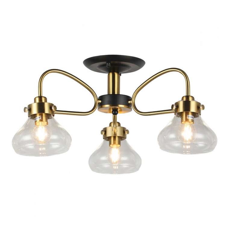 Потолочная люстра MD.73963-3-S-BK+BR (стекло, цвет прозрачный)