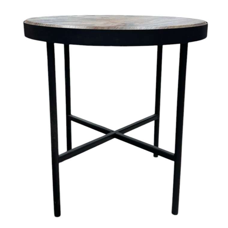 Стол журнальный МеталлАрт М011 коричнево-черного цвета