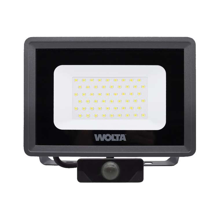 Светодиодный прожектор 50Вт 5700K IP65 с датчиком Wolta WFL-50W/06S