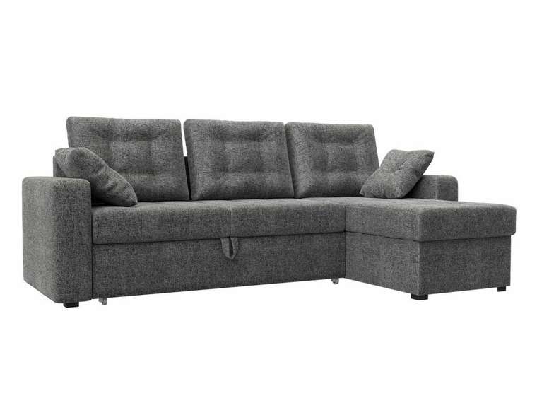 Угловой диван-кровать Камелот серого цвета правый угол