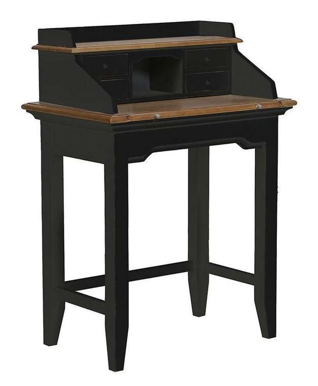 Стол-бюро из массива состаренной белой сосны Эбен коричневого цвета