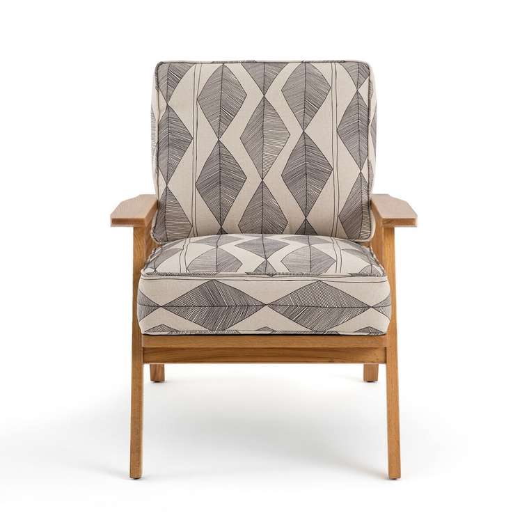 Кресло в винтажном стиле с берберским принтом Batik бежевого цвета
