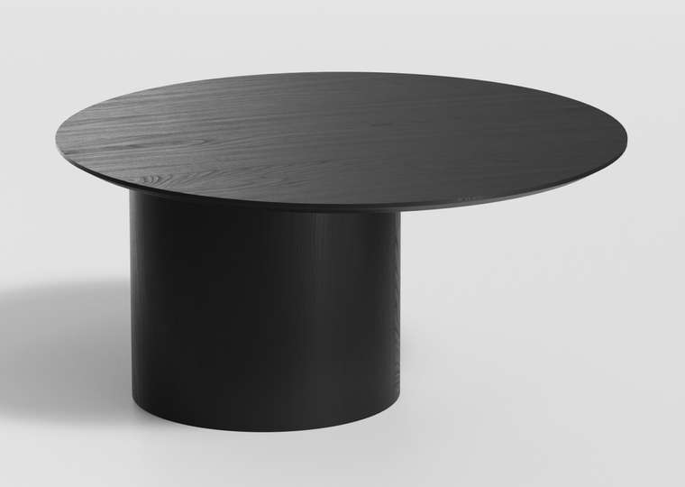 Столик журнальный Type D80 со смещенным основанием черного цвета