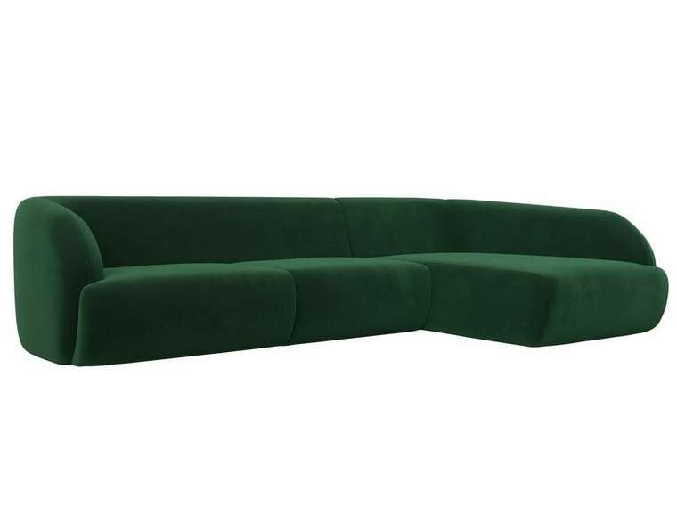 Угловой-диван Лига 041 темно-зеленого цвета правый угол