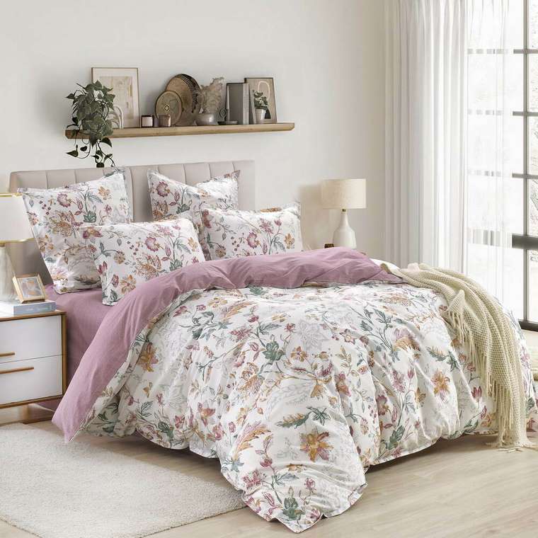 Комплект постельного белья Коди 160х220 бежево-розового цвета