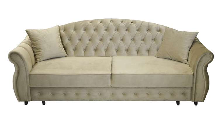Прямой диван-кровать Лувр бежевого цвета