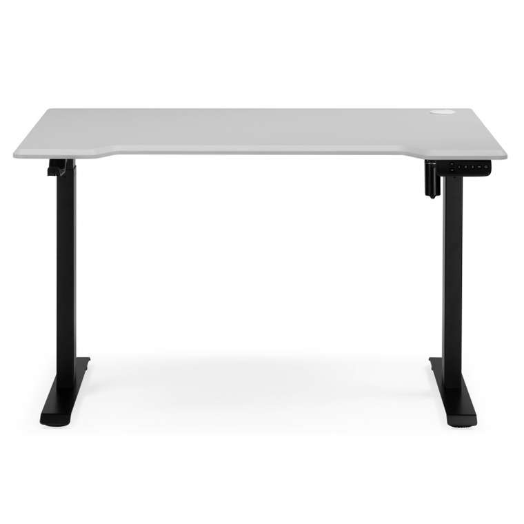 Письменный стол Маркос 80х140 серого цвета с черными ножками