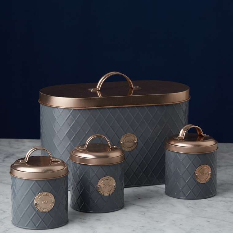 Емкость для хранения чая Copper lid серо-медного цвета