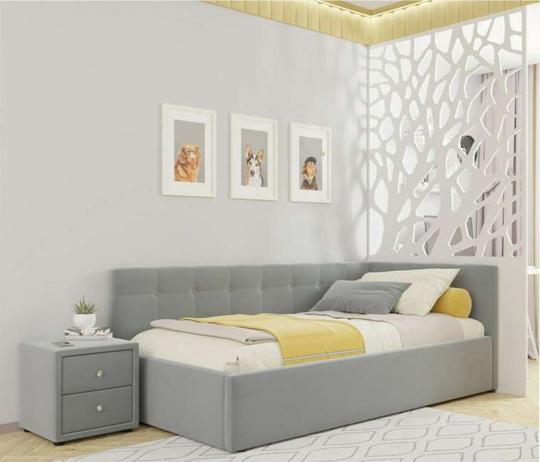 Кровать Bonna 90х200 серого цвета