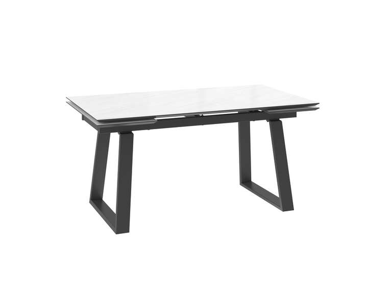 Раздвижной обеденный стол Барон бело-черного цвета
