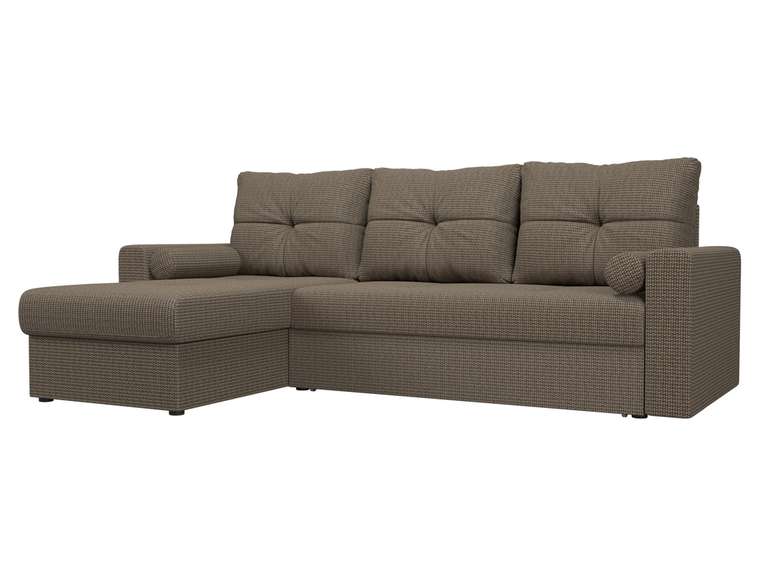 Угловой диван-кровать Верона бежево-коричневого цвета левый угол