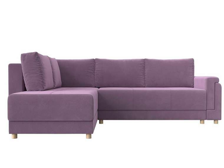 Угловой диван-кровать Лига 024 сиреневого цвета левый угол