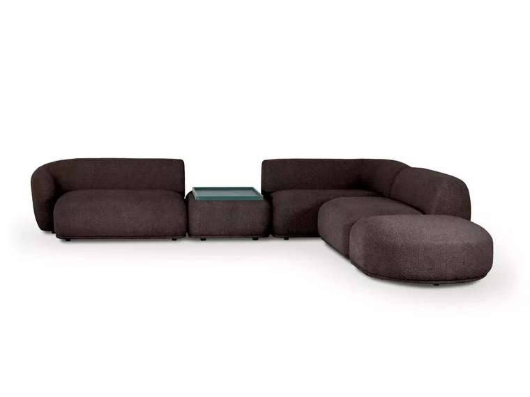 Угловой модульный диван Fabro темно-коричневого цвета