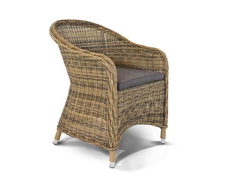 "Равенна" кресло серо-желтое из ротанга