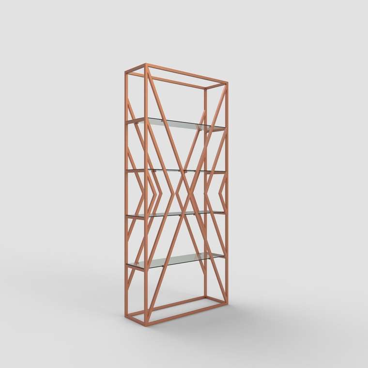 Стеллаж "Marsel" бронзовый с зеркалом (2200х1100х300)