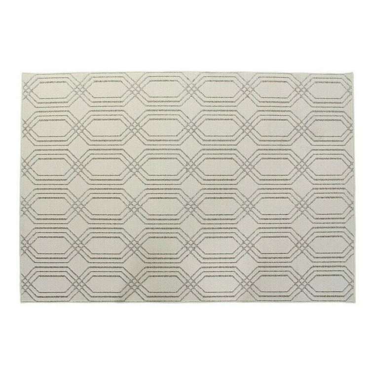 Ковер из полиэстера 120x180 бело-серого цвета