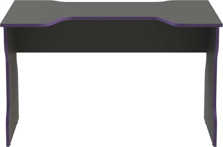 Стол компьютерный Вардиг антрацитового цвета с фиолетовой окантовкой