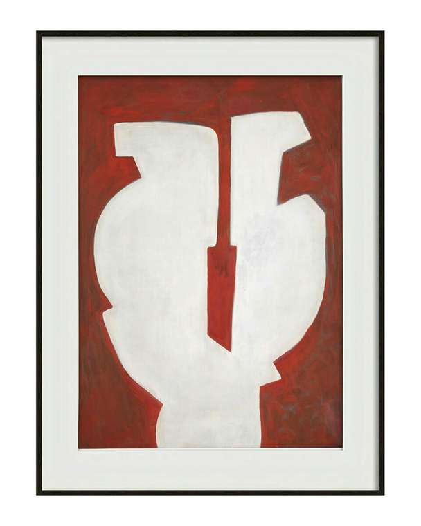 Интерьерное жикле Composition in red 60х80 в раме черного цвета