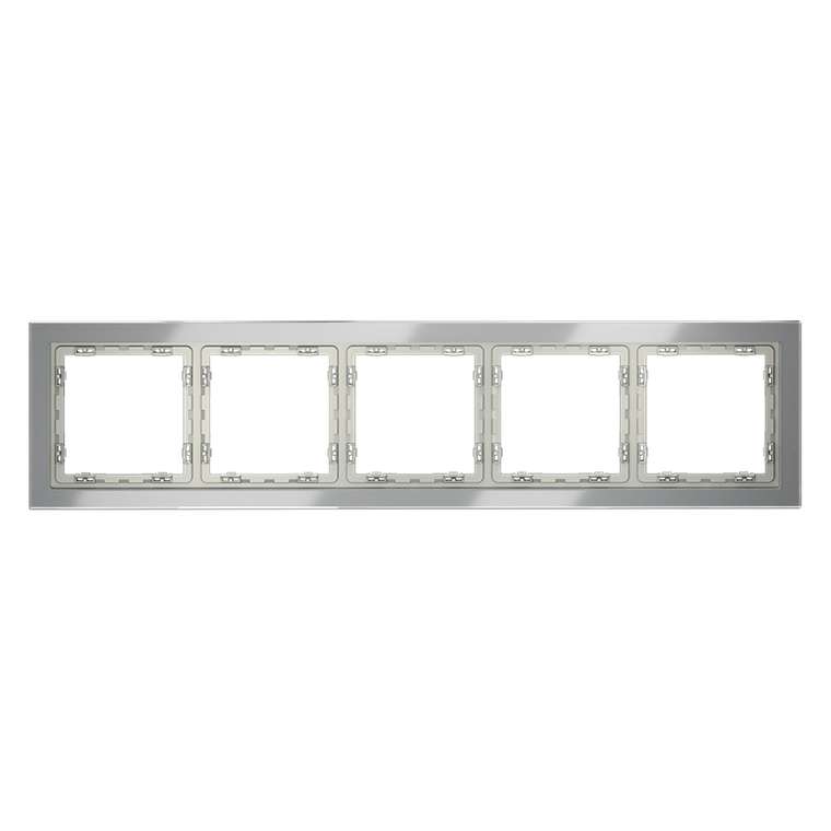 Рамка стеклянная VOLTUM S70 на 5 постов, (сталь, стекло)