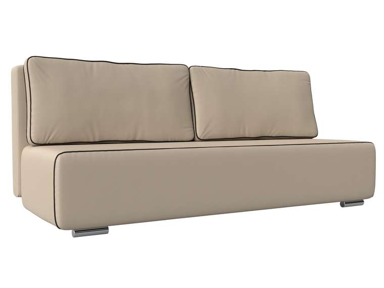 Прямой диван-кровать Уно бежевого цвета (экокожа)