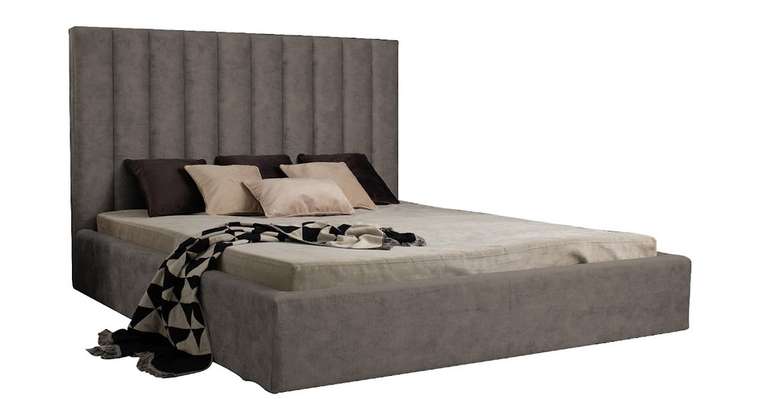 Кровать с подъемным механизмом Kelly 160х200 темно-серого цвета