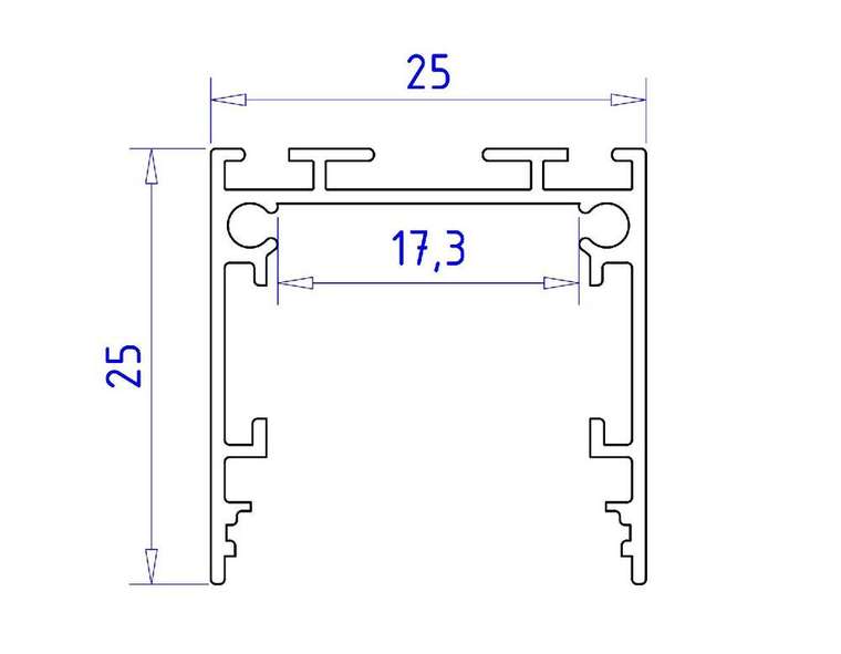Профиль для ленты Profile System GP2500BK (алюминий, цвет черный)