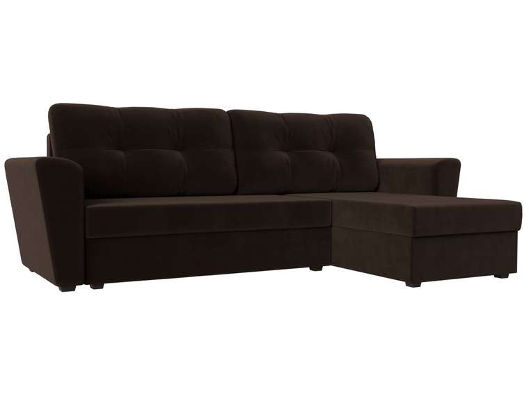 Угловой диван-кровать Амстердам лайт коричневого цвета правый угол
