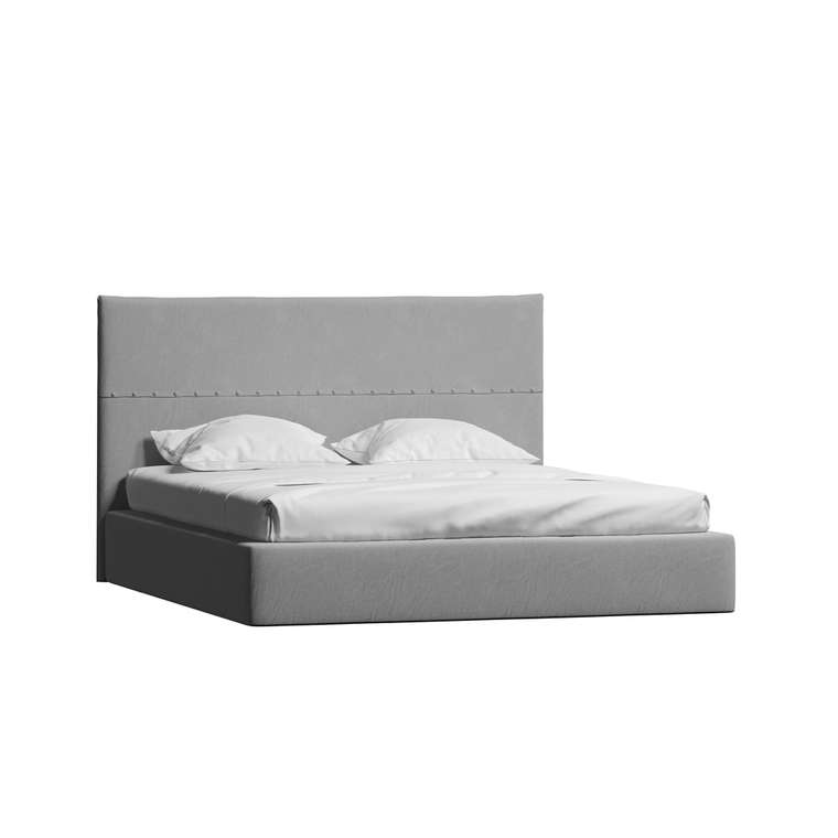 Кровать Victoria Linen 200x200 серого цвета